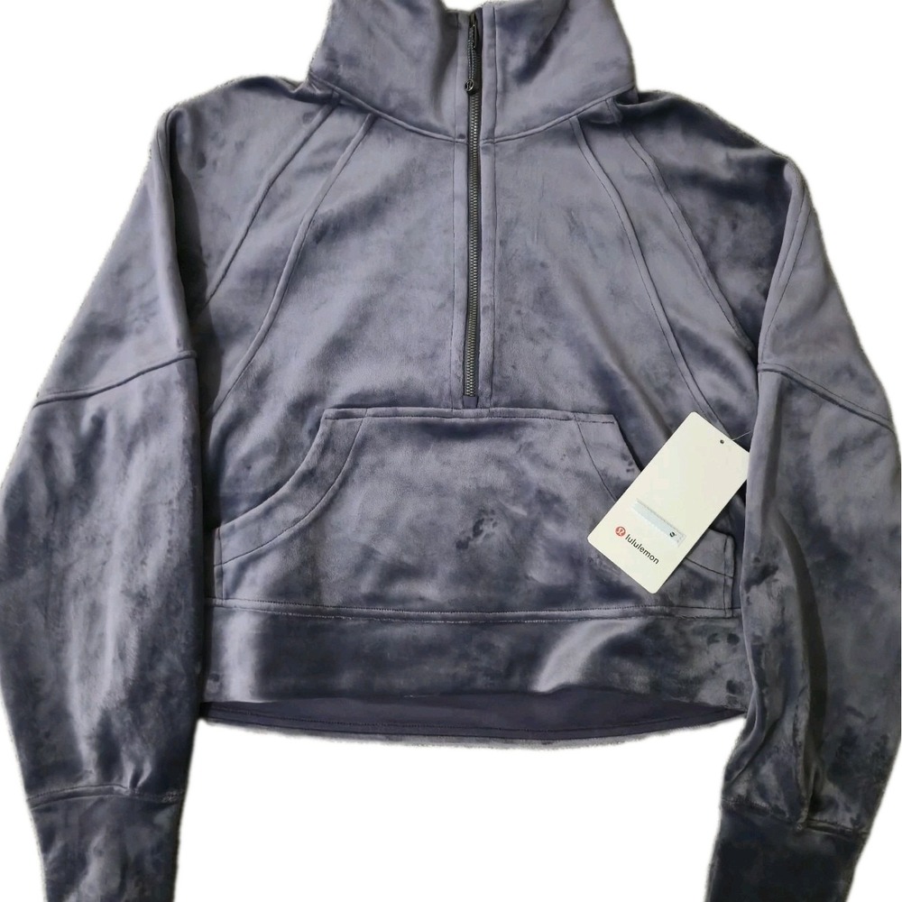 NWT Lululemon Size XS / S Scuba Oversized Funnel Neck Velvet Half Zip Purple